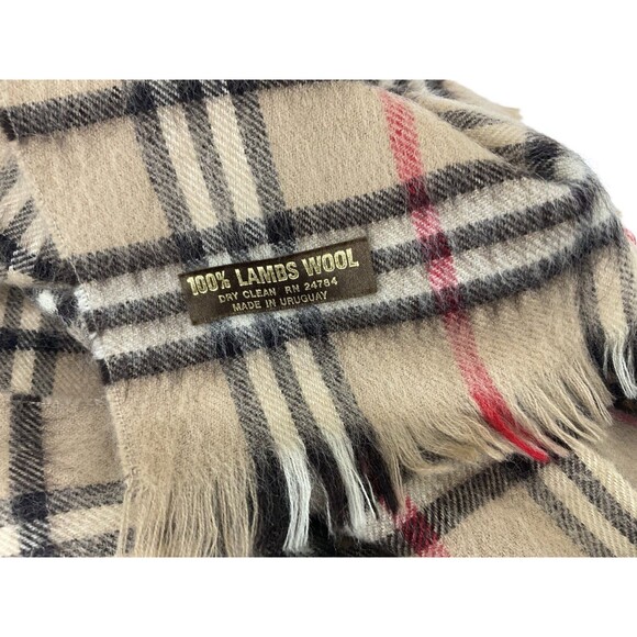 100 Percent Lambswool Scarf Unisex Fringes Uruguay Preppy Academia VTG 90s - Picture 1 of 4